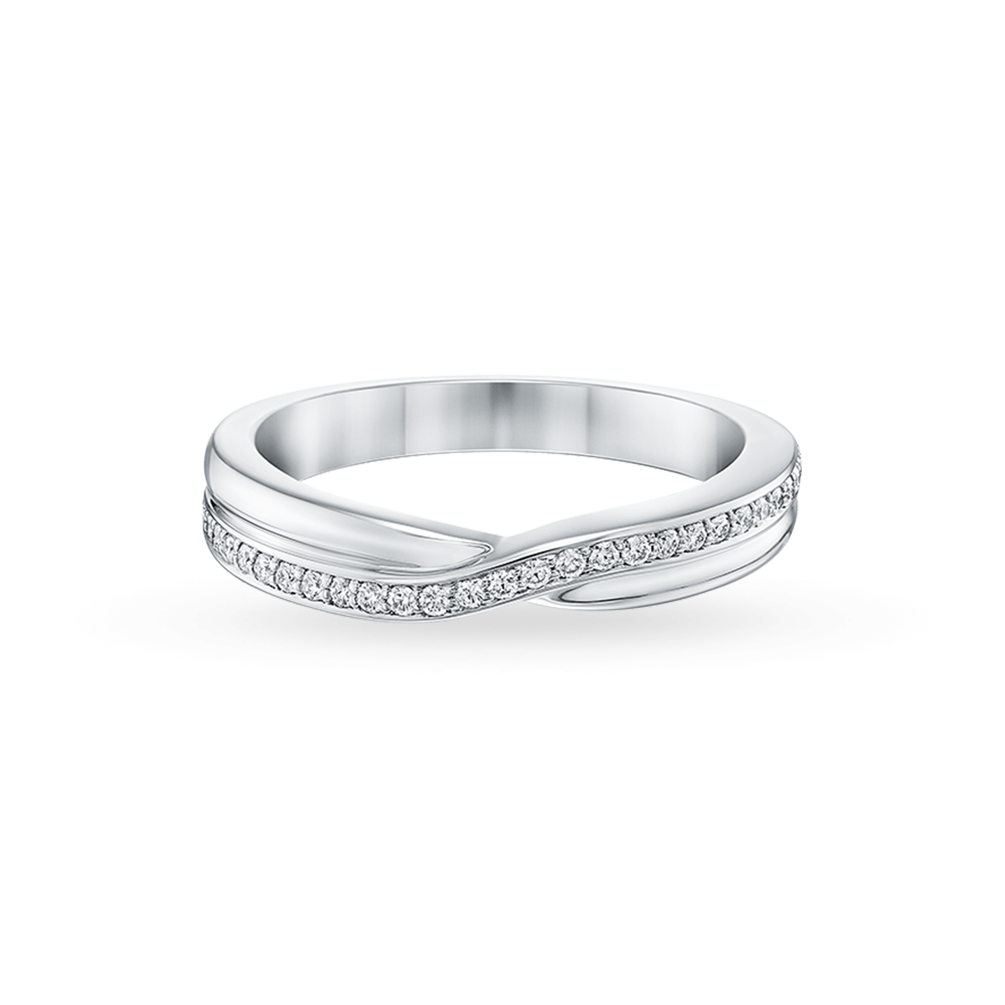 1 Row Micropavé Diamond Wedding Band, Product Image 2