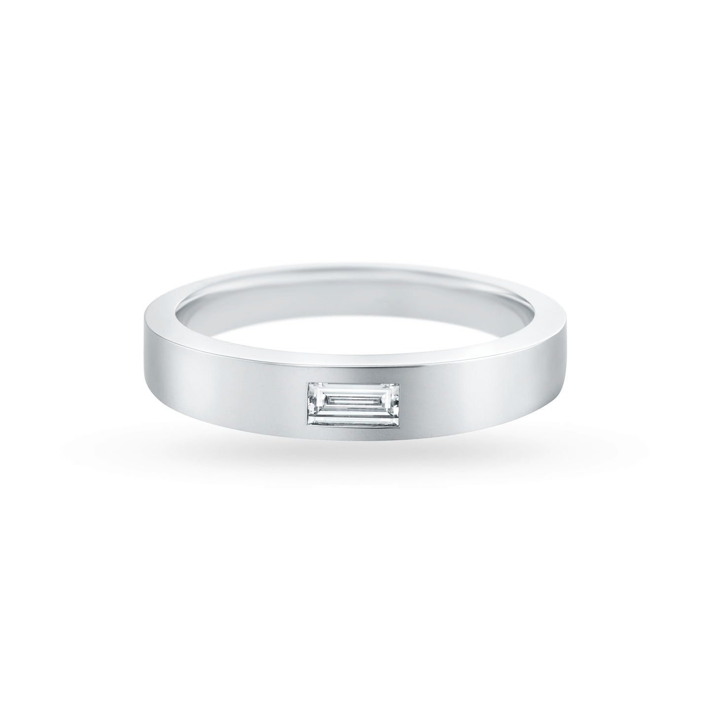 Baguette-Cut Single Diamond Wedding Band, Product Image 2