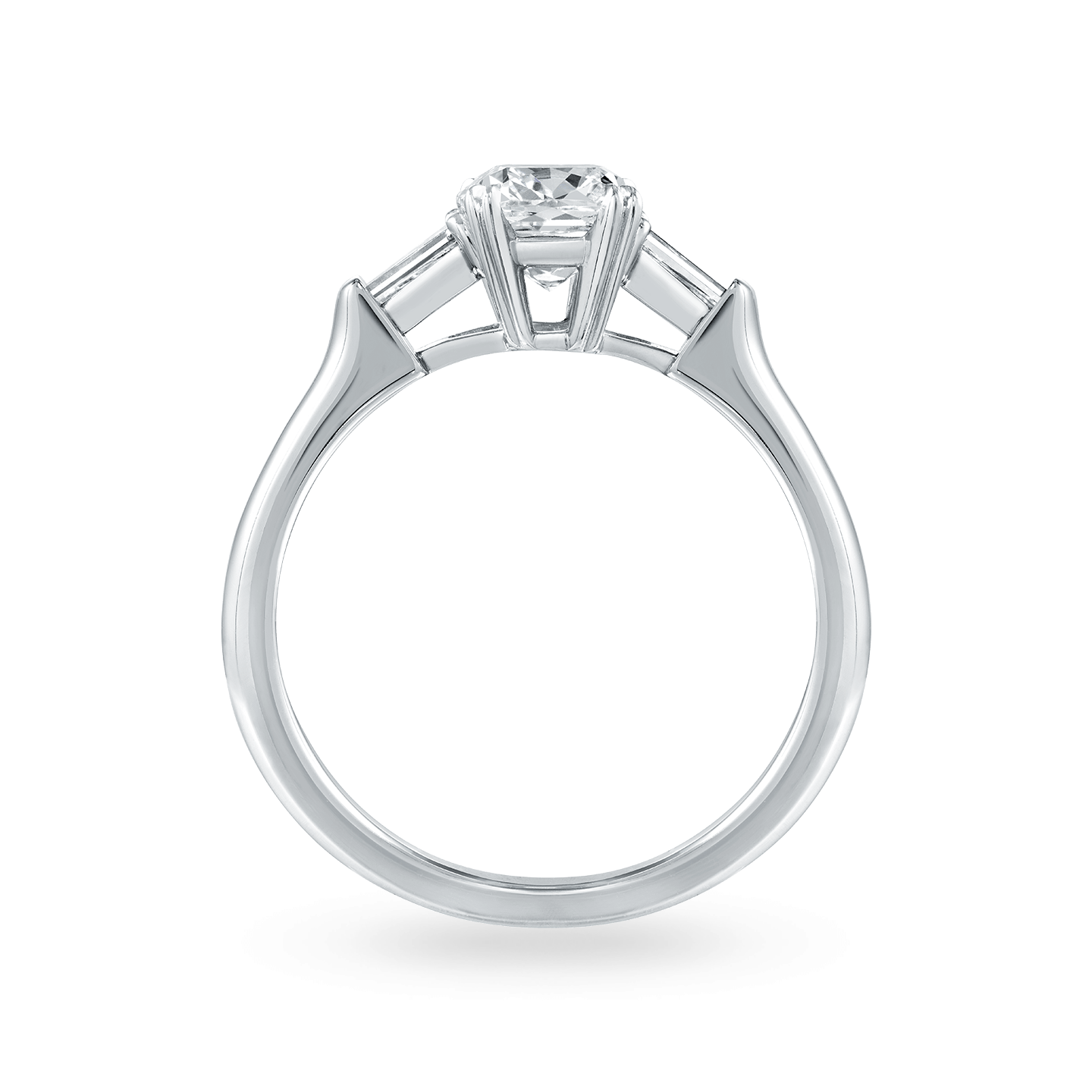 Classic Winston Cushion-Cut Engagement Ring with Tapered Baguette Side Stones, Product Image 2