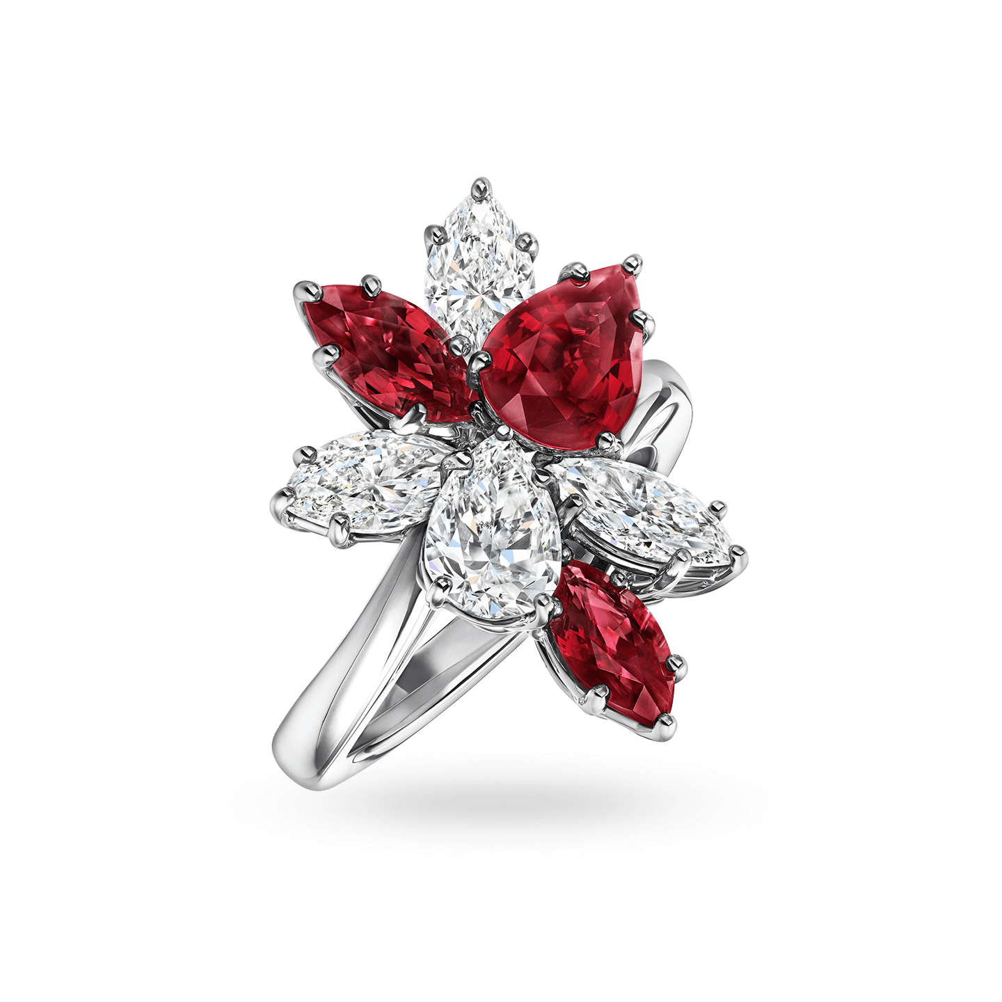 Winston Cluster Ruby and Diamond Ring, Product Image 2